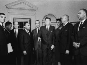 President Kennedy meets with Civil Rights leaders.