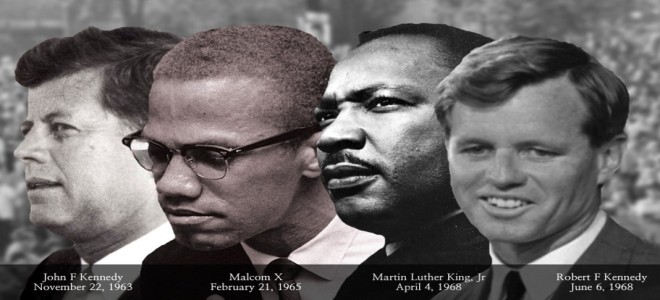 "Instead of turning from violence, America became even more violent: the assassination of Malcolm X, Martin Luther King, Jr., and Robert F. Kennedy." Photo courtesy of: http://voicemalemagazine.org